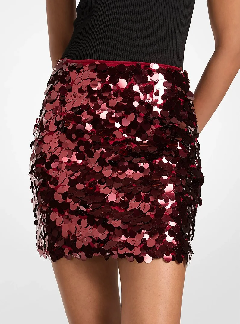Paillette Embellished Mini Skirt - 1