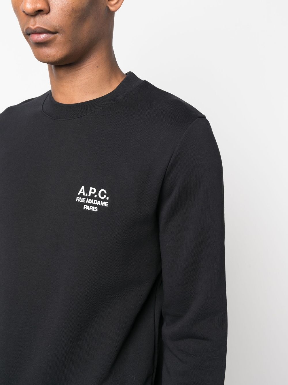 logo-embroidered cotton sweatshirtv - 5
