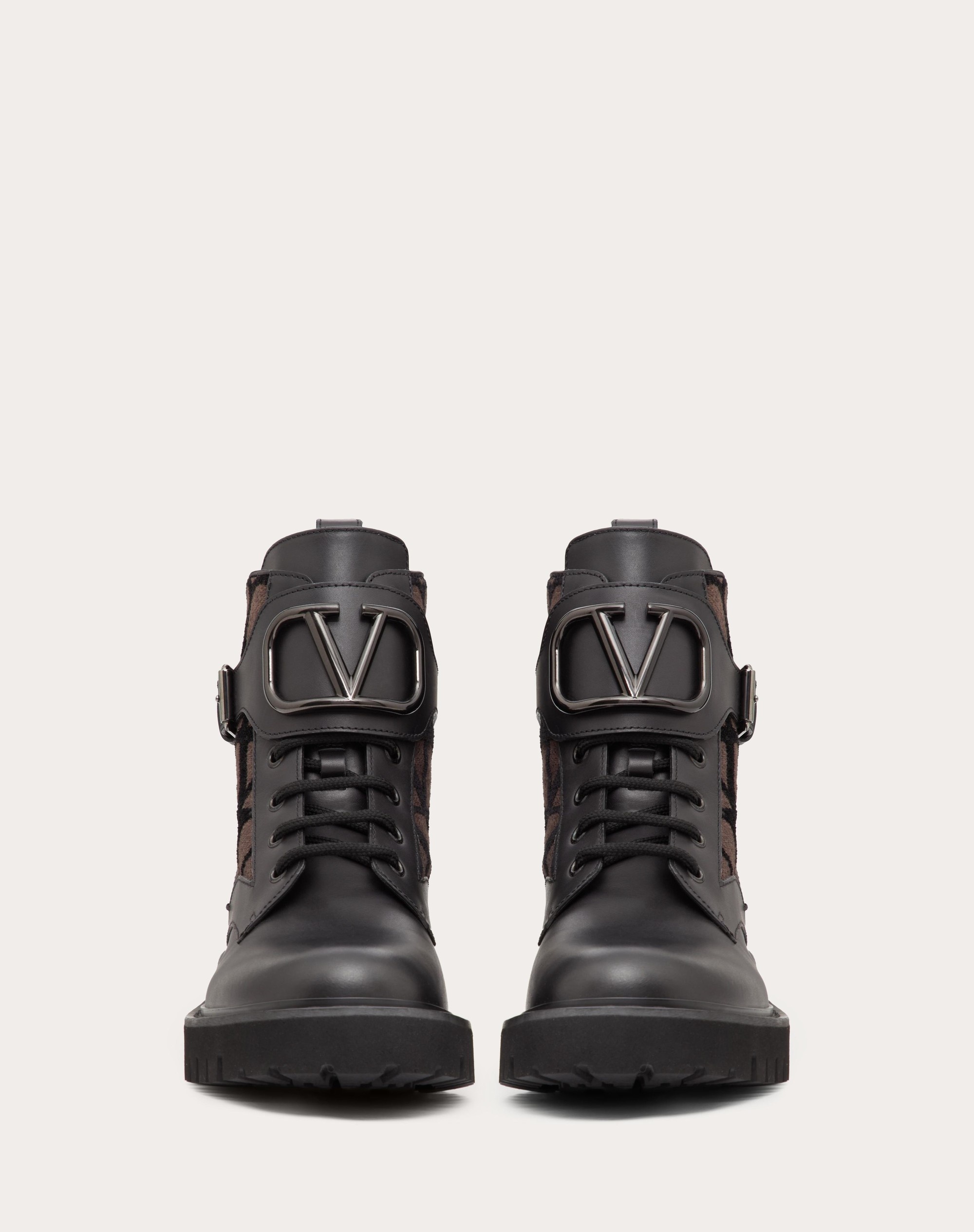 VLOGO SIGNATURE COMBAT BOOT IN CALFSKIN AND TOILE ICONOGRAPHE 35MM - 4