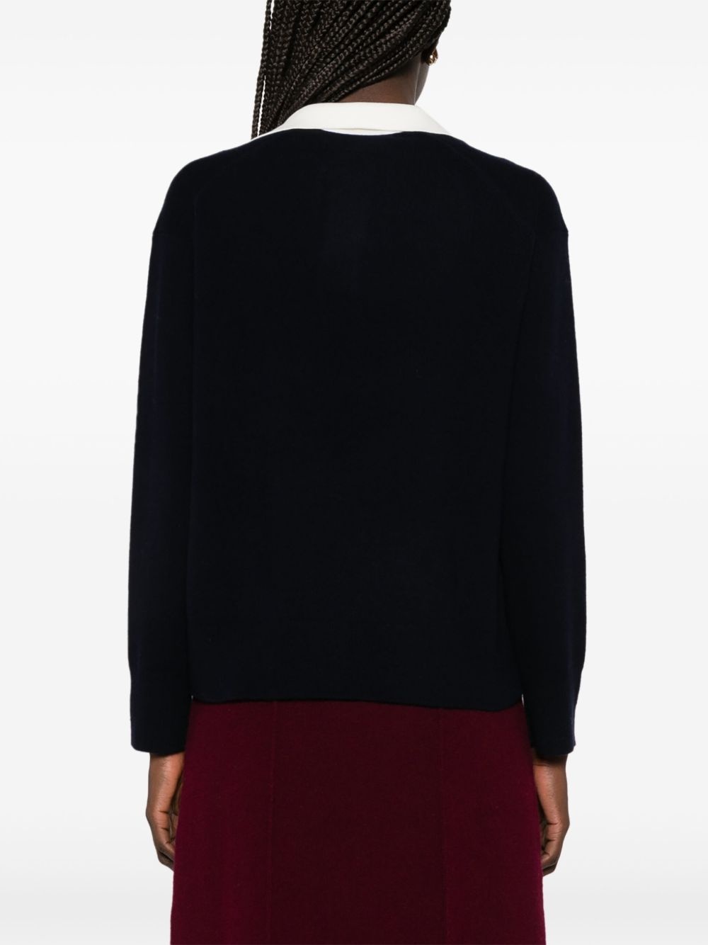 contrast-collar sweater - 4
