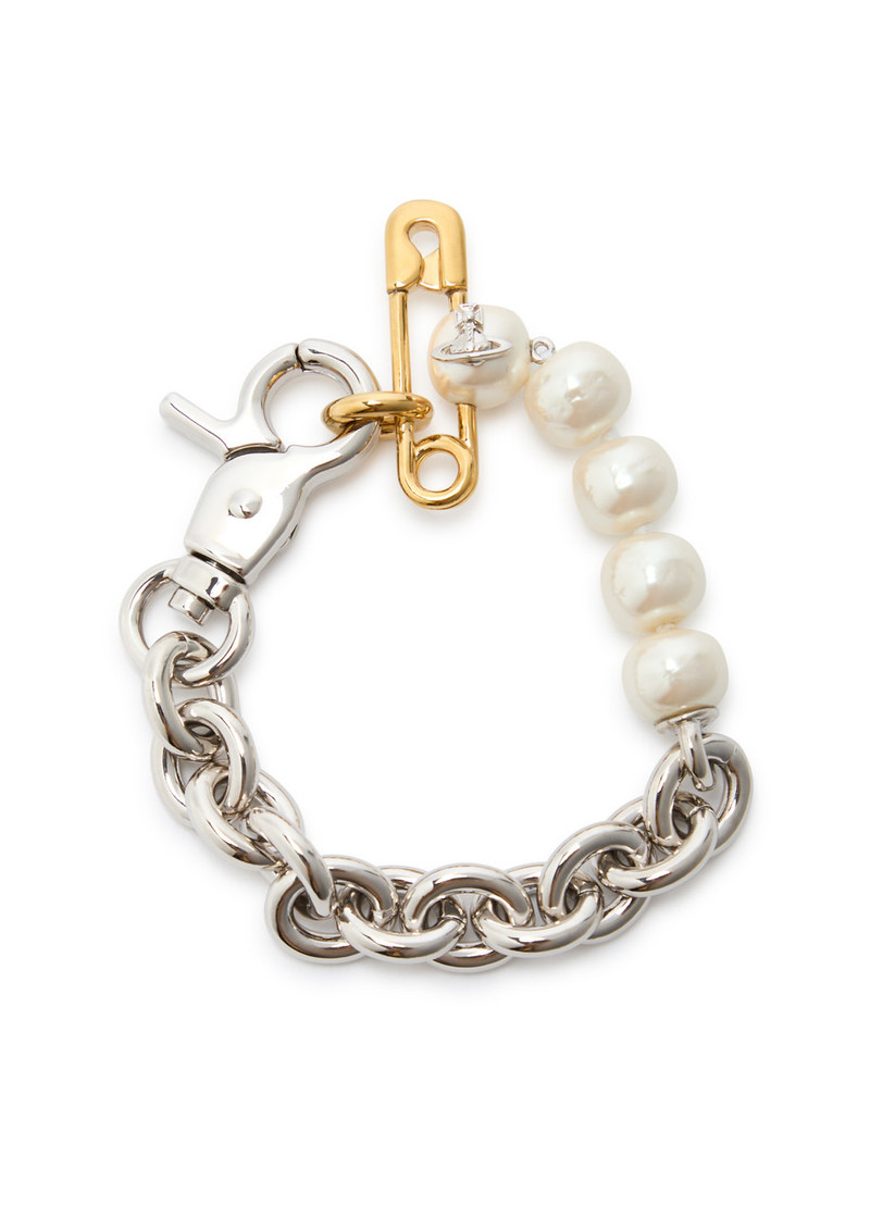 Vivienne Westwood Claude Pearl and Chain Bracelet 1