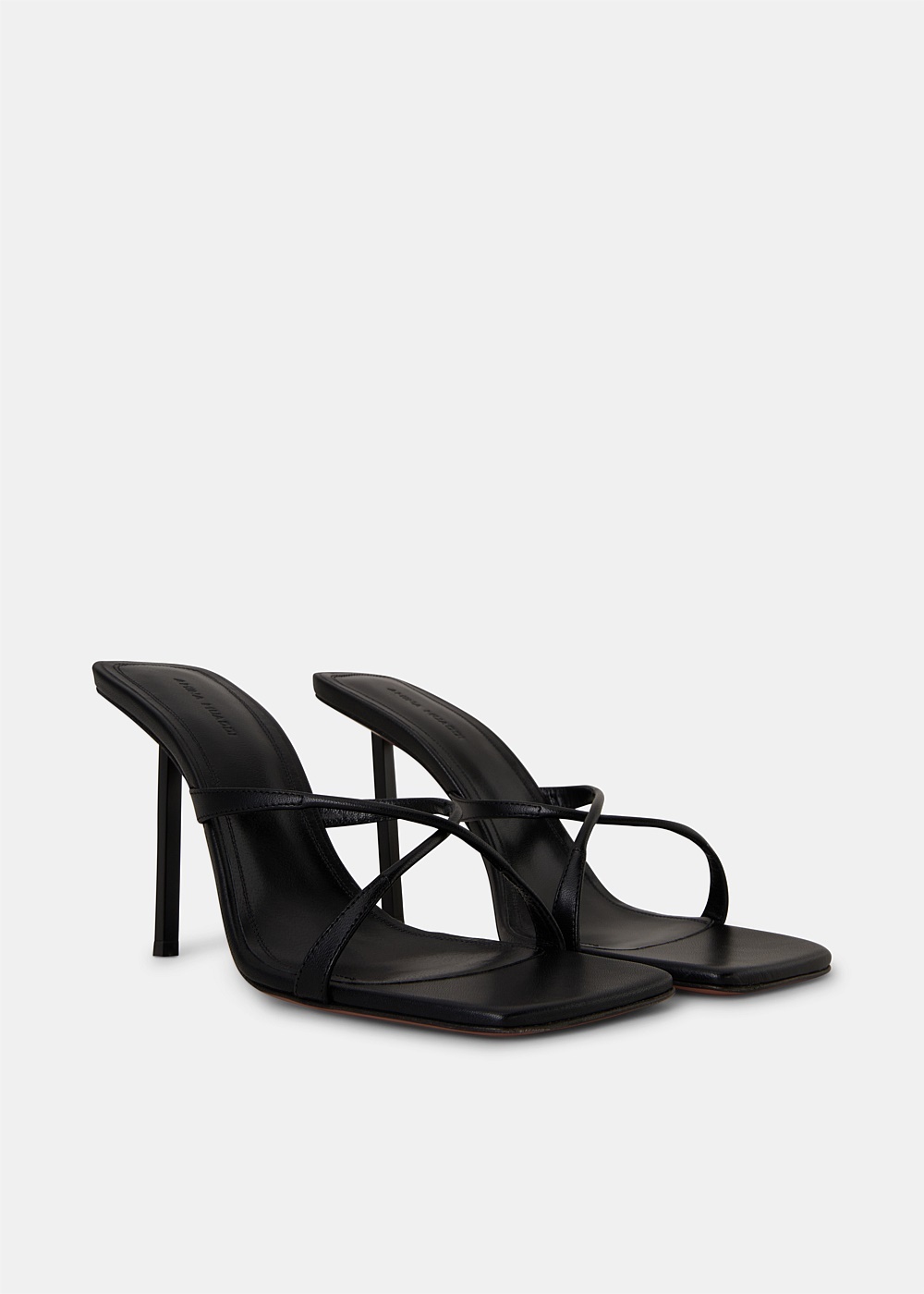 Black Nappa Adriana Mirror Slipper - 2