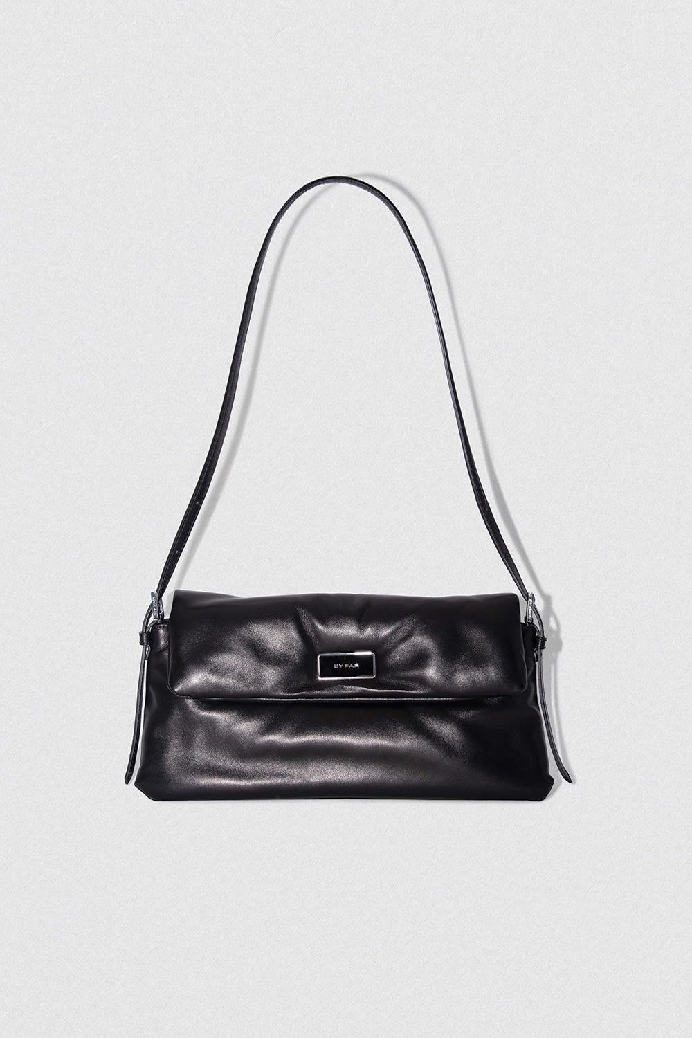 Puffy Tilda Black Lamb Nappa Leather Shoulder Bag - 1
