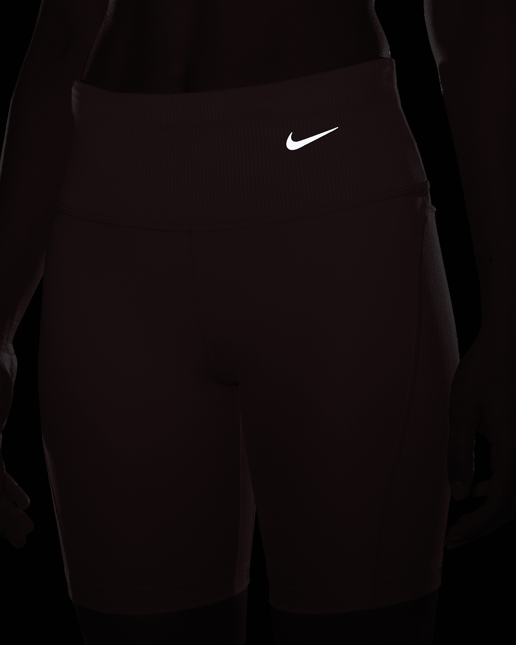 Nike Women's Tight Mid-Rise Ribbed-Panel Running Shorts with Pockets - 10