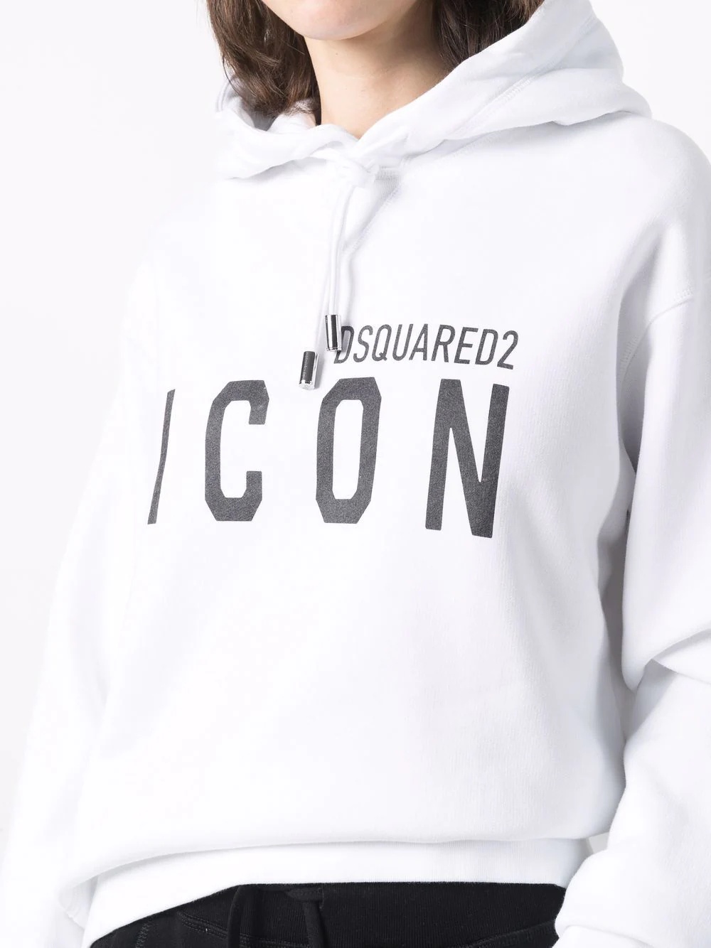 Icon-print cotton hoodie - 5