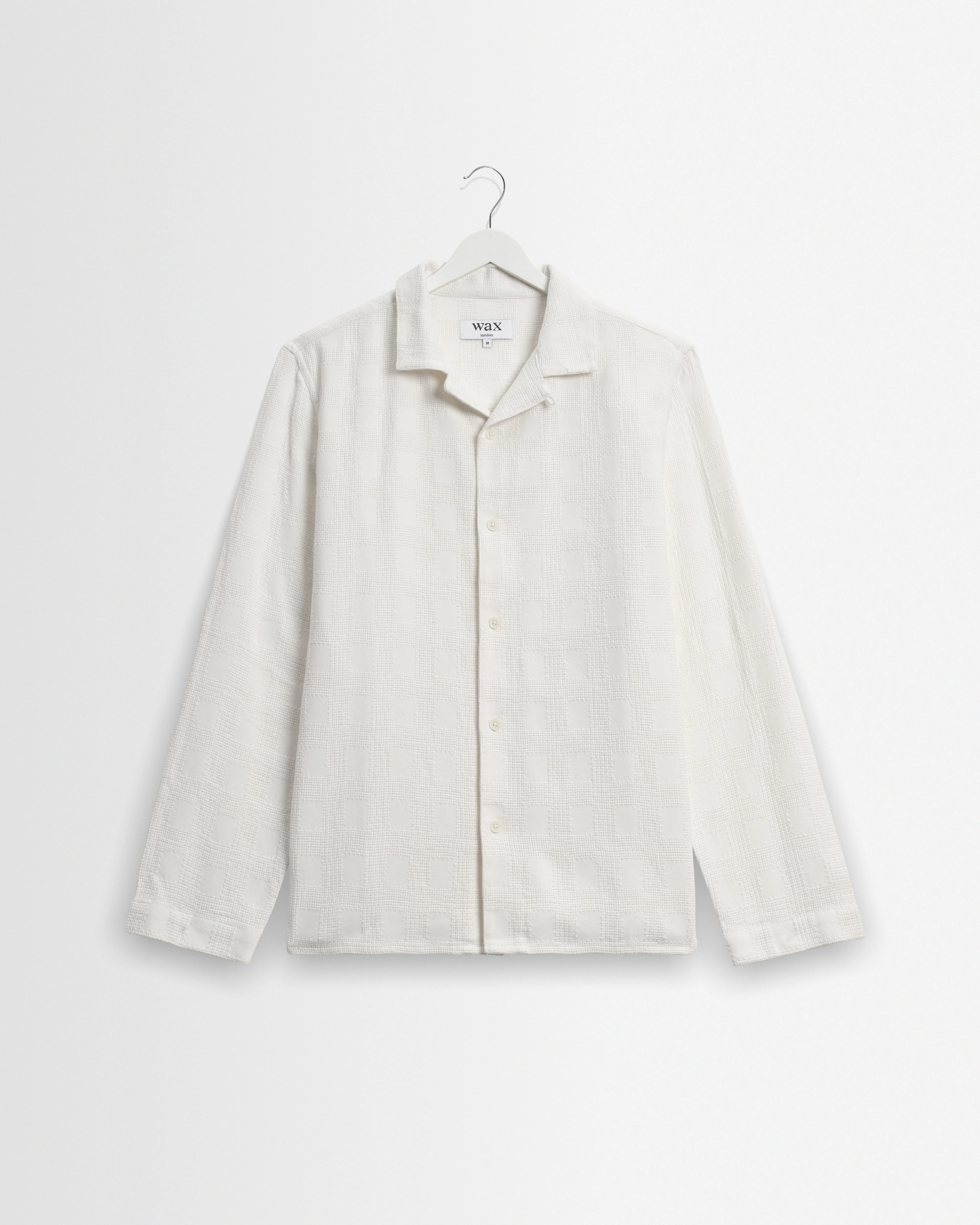Corey - Off White Dobby Check Cotton Shirt - 1