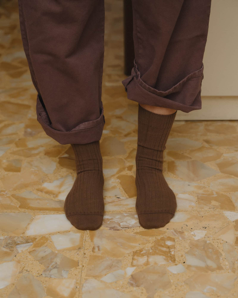 Rib Overankle Socks - Organic Cotton Rib 1