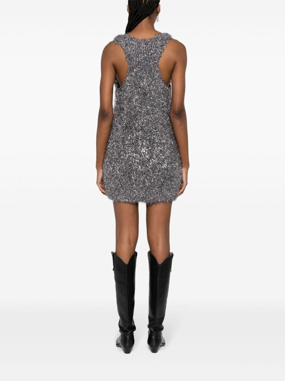 Windy metallic-knit minidress - 4