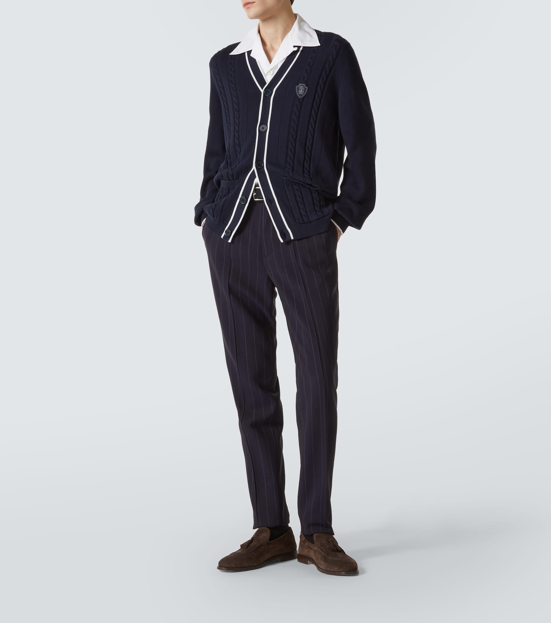 Chalkstripe wool straight pants - 2
