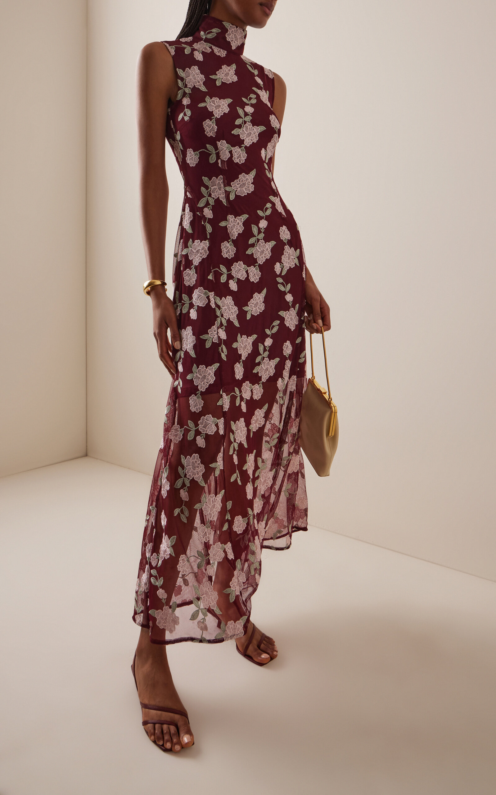 Sleeveless Maxi Dress burgundy - 3