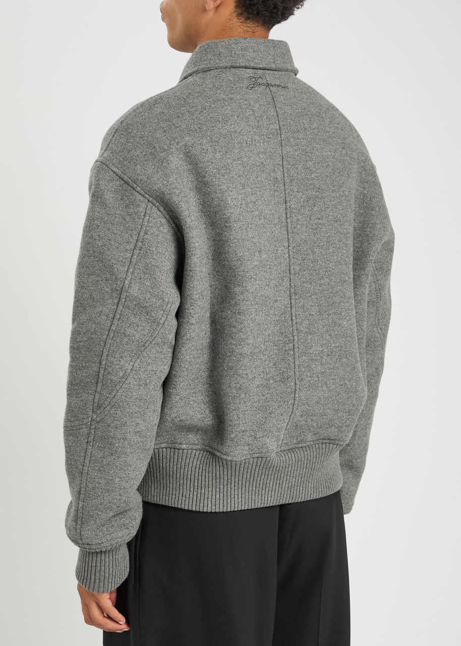 Jacquemus Le Feltro Melange Wool Bomber Jacket - 3