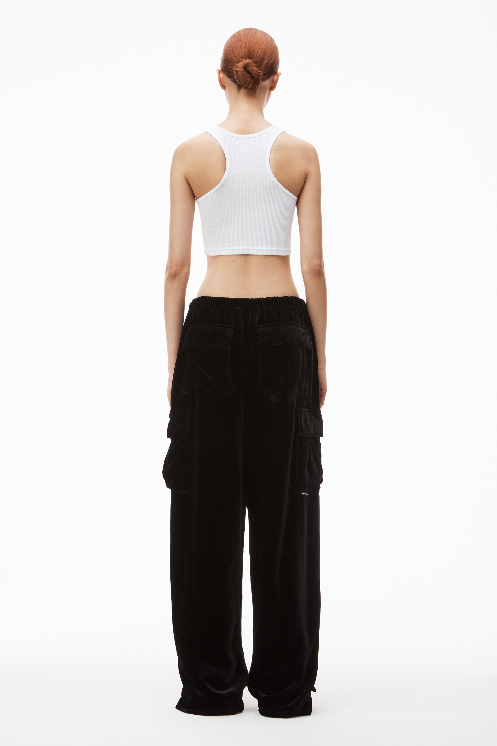 cargo track pant in plush velvet - 5