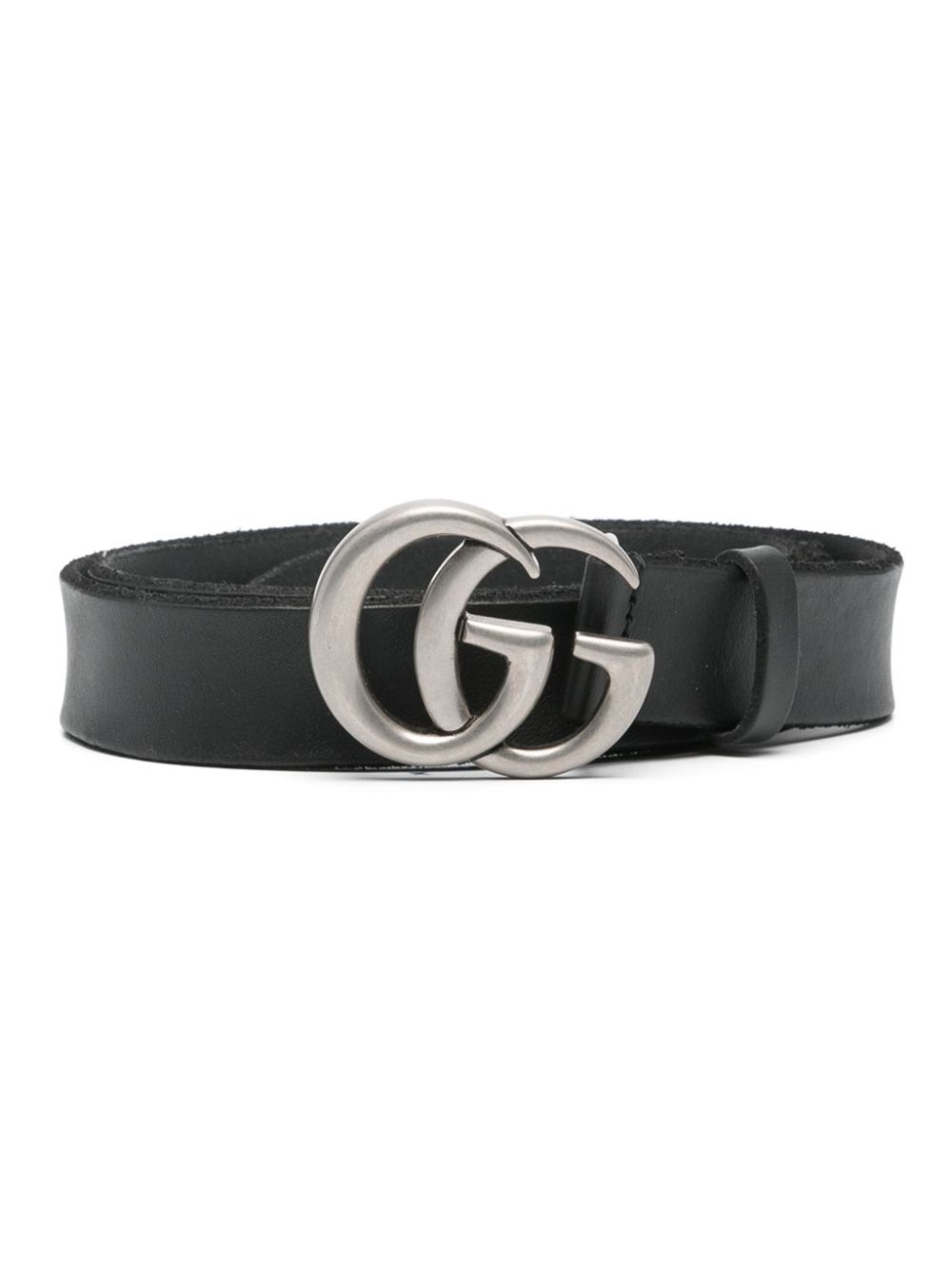Leather belt with Double G buckle - 1