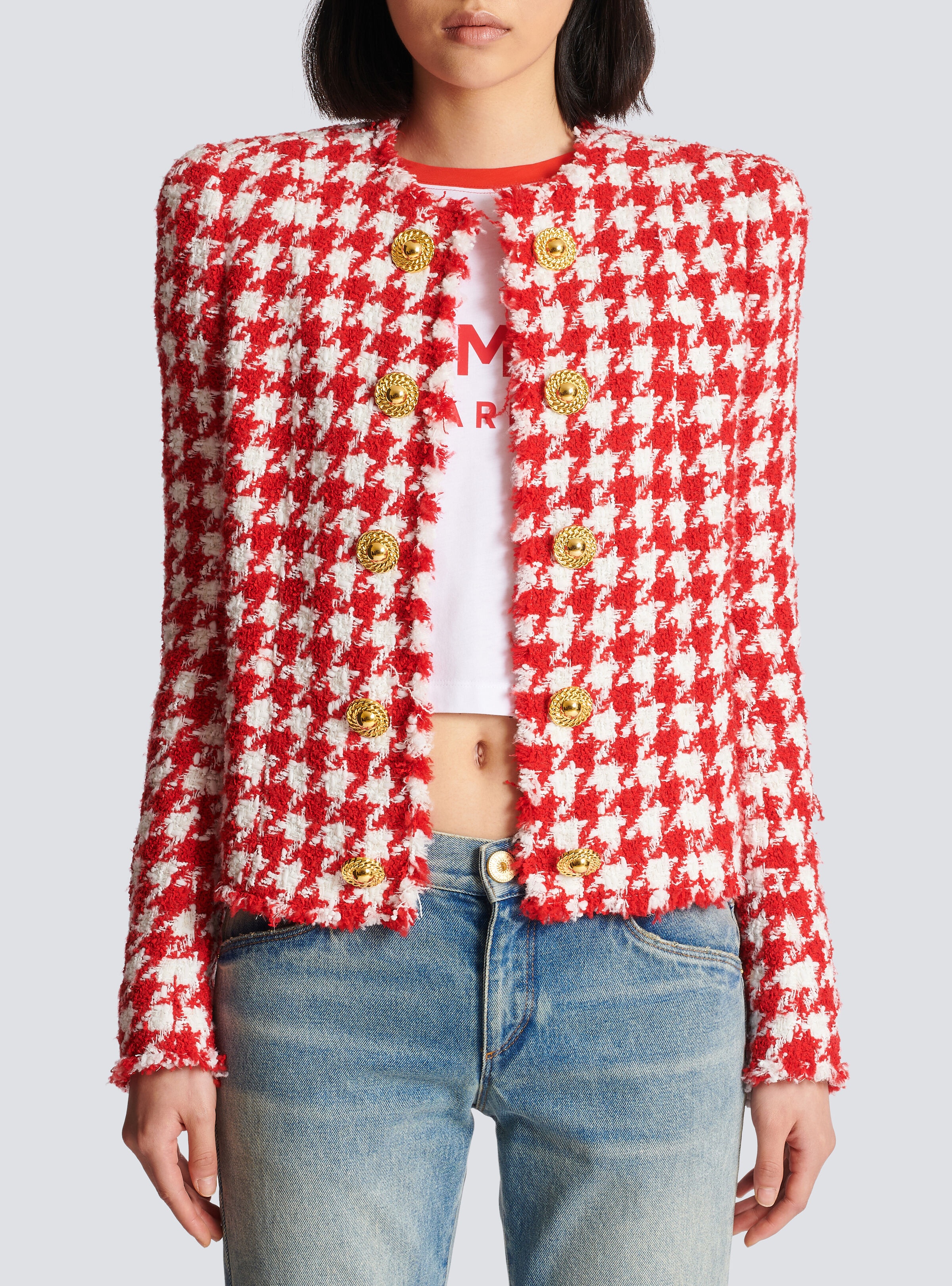 Houndstooth tweed jacket - 5