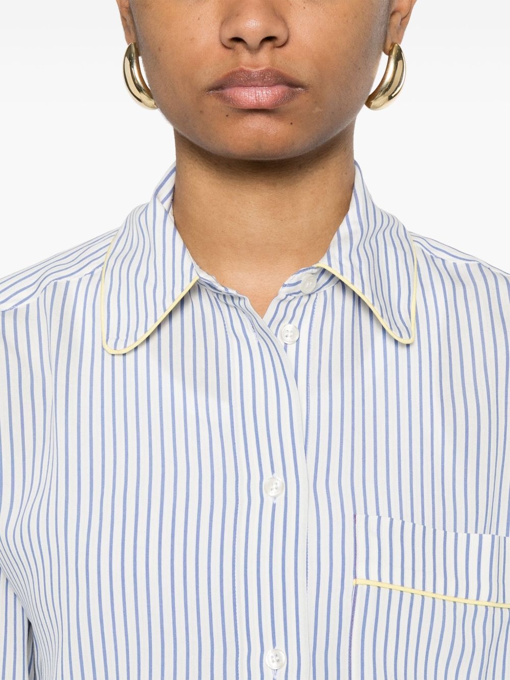 striped pajama-style shirt - 5