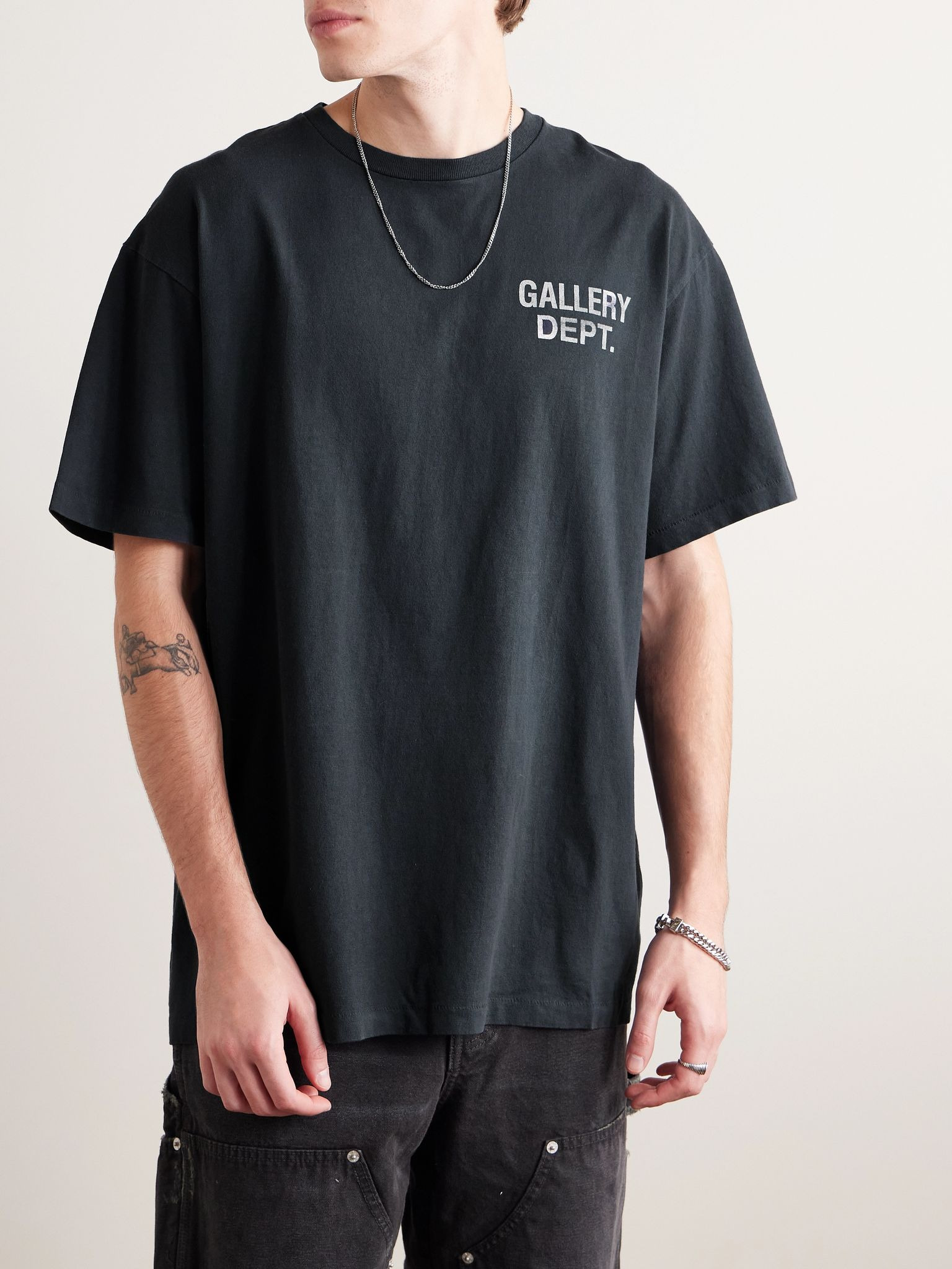 Logo-Print Cotton-Jersey T-Shirt Black - 3