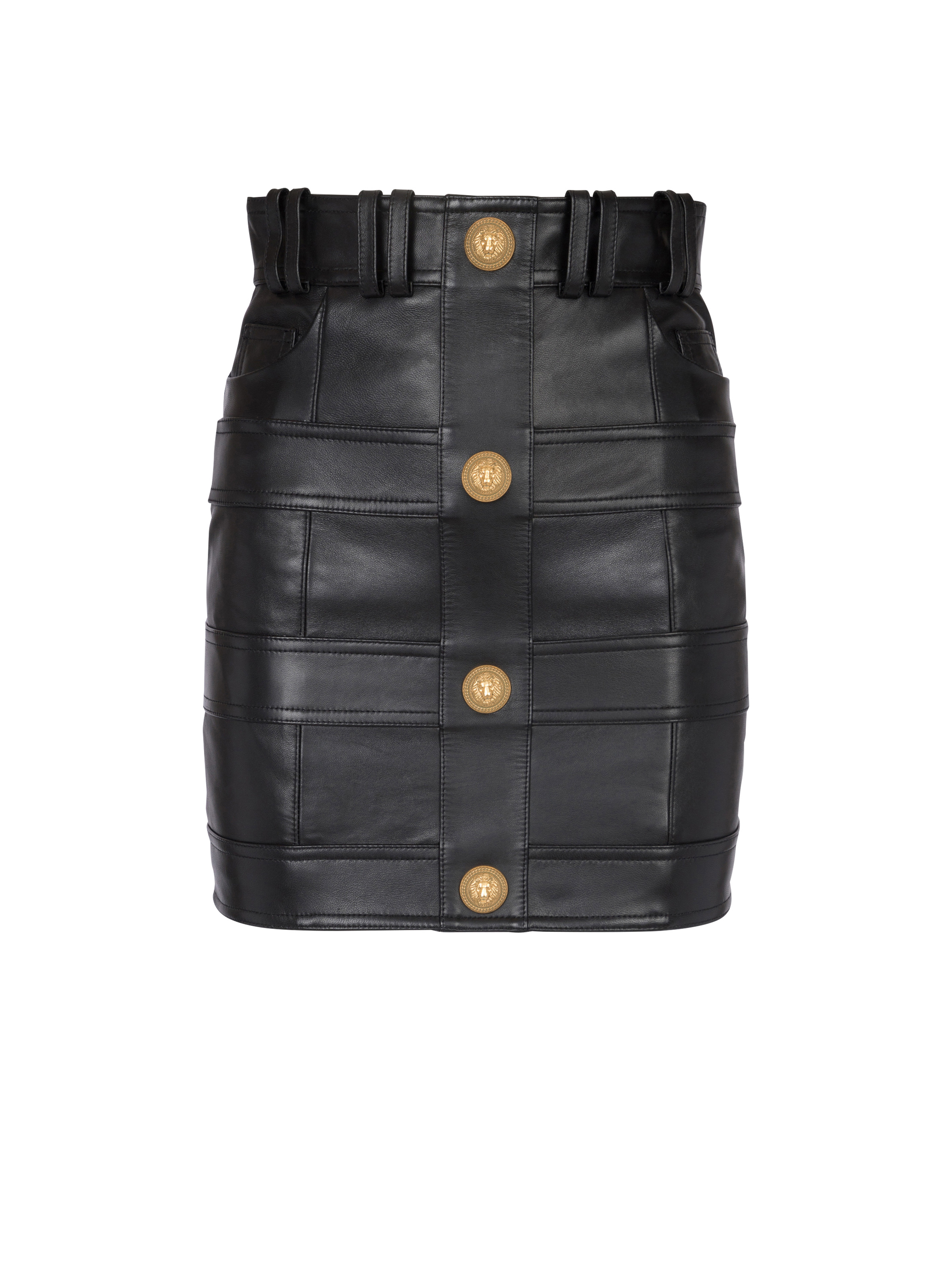 High-waisted leather skirt - 1