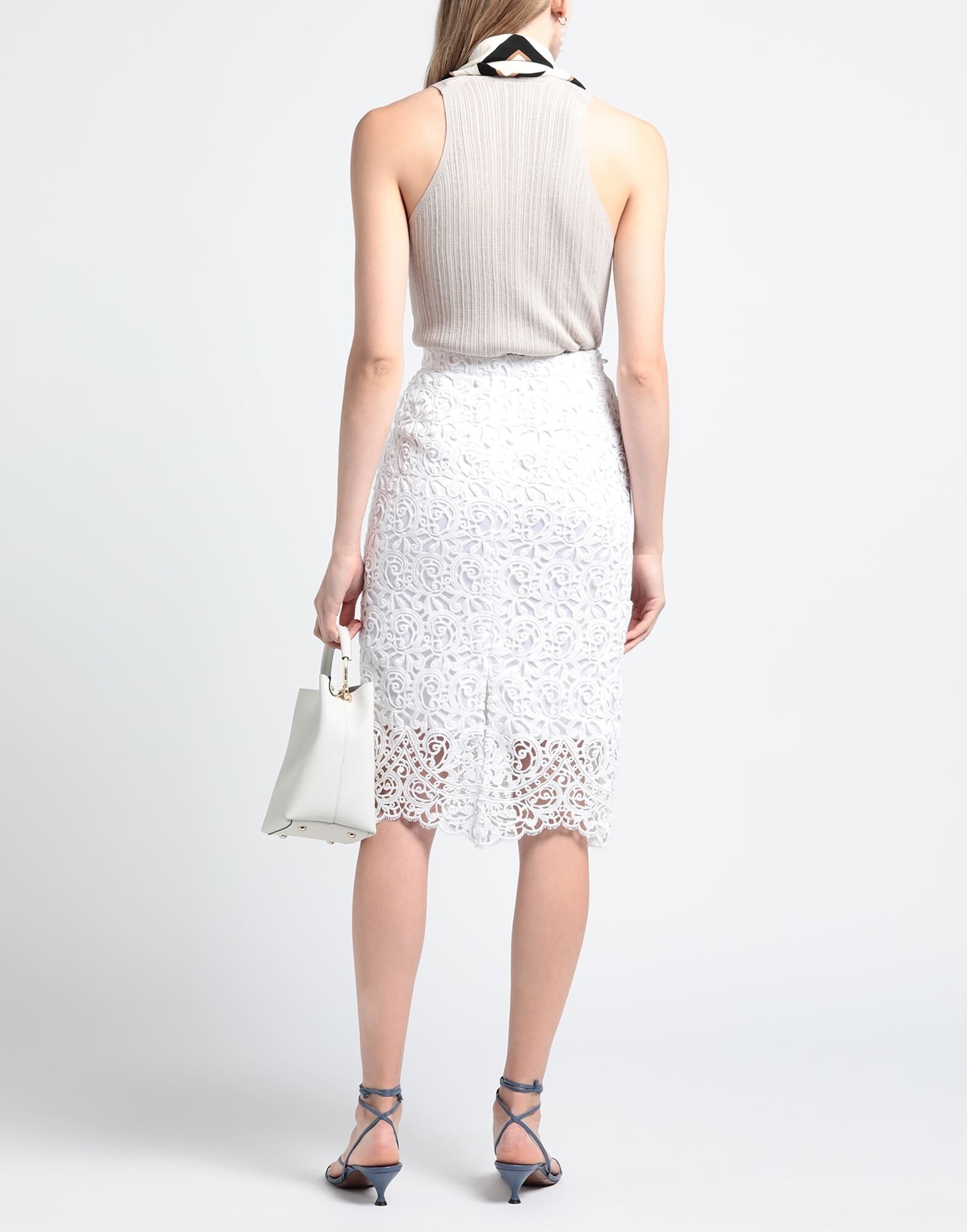 White Women's Midi Skirt - 3