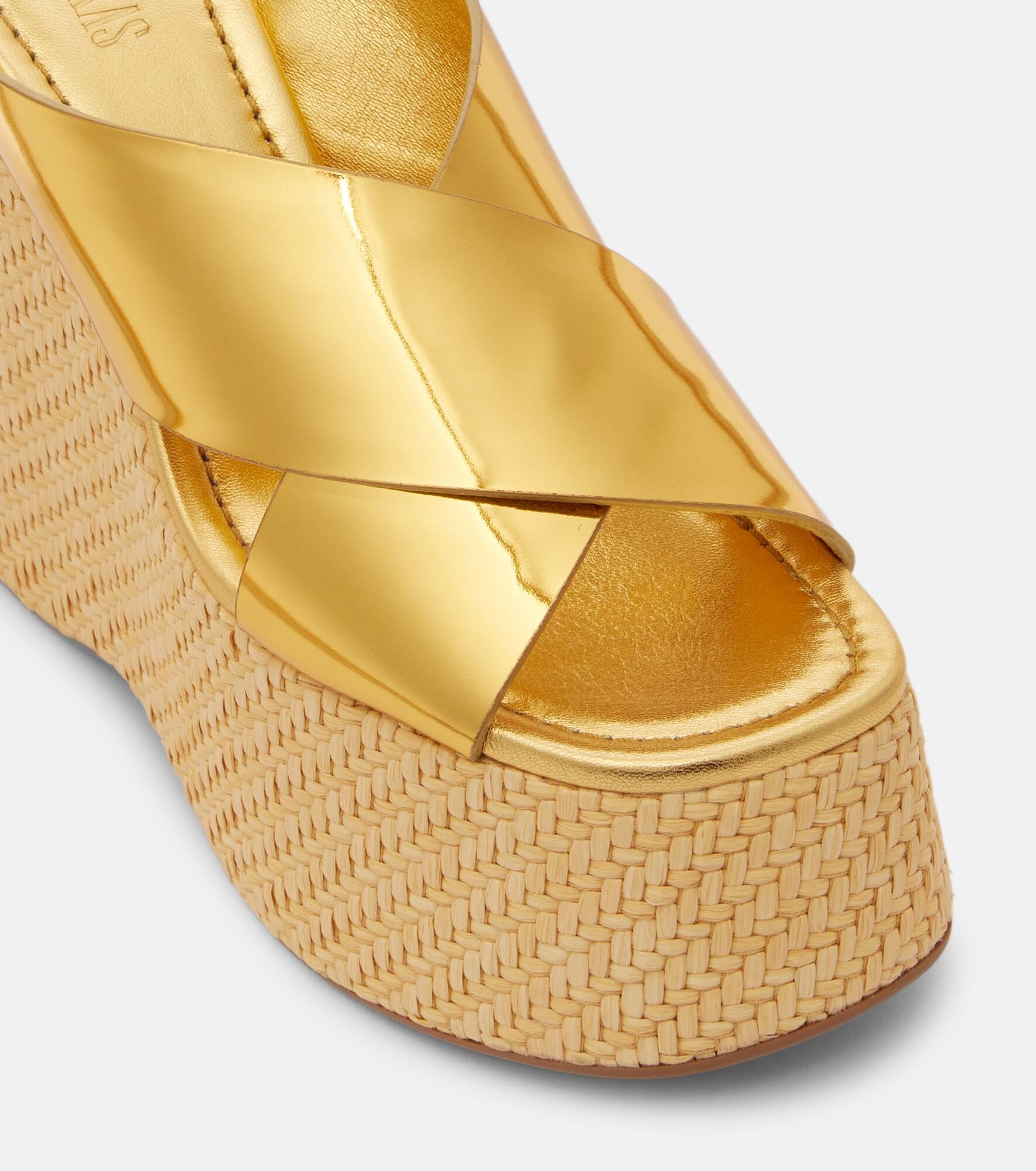 Mara metallic leather wedge mules - 5
