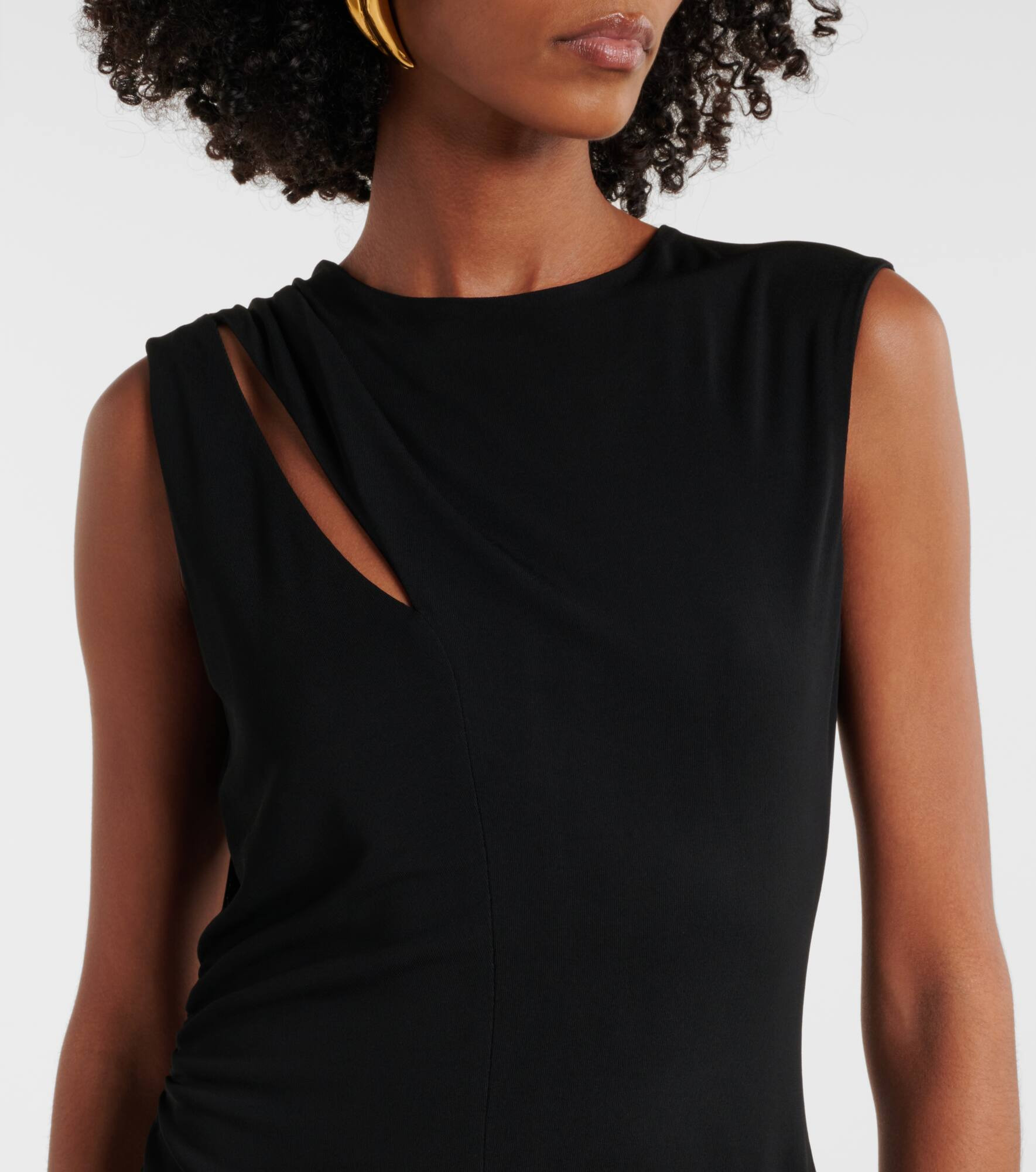 Scarf-detail crêpe jersey cocktail dress - 4