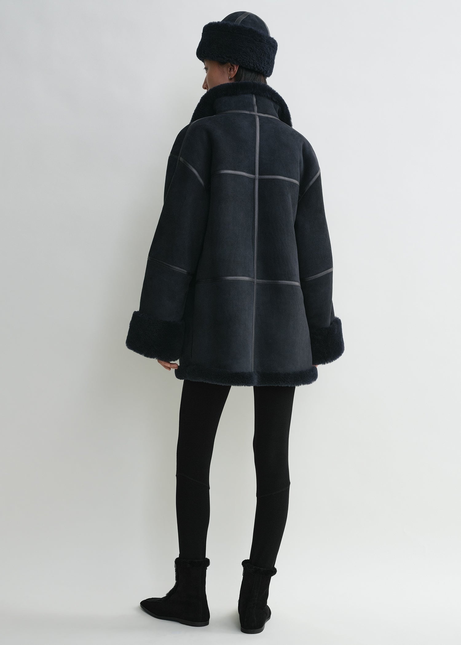Signature shearling jacket navy - 4