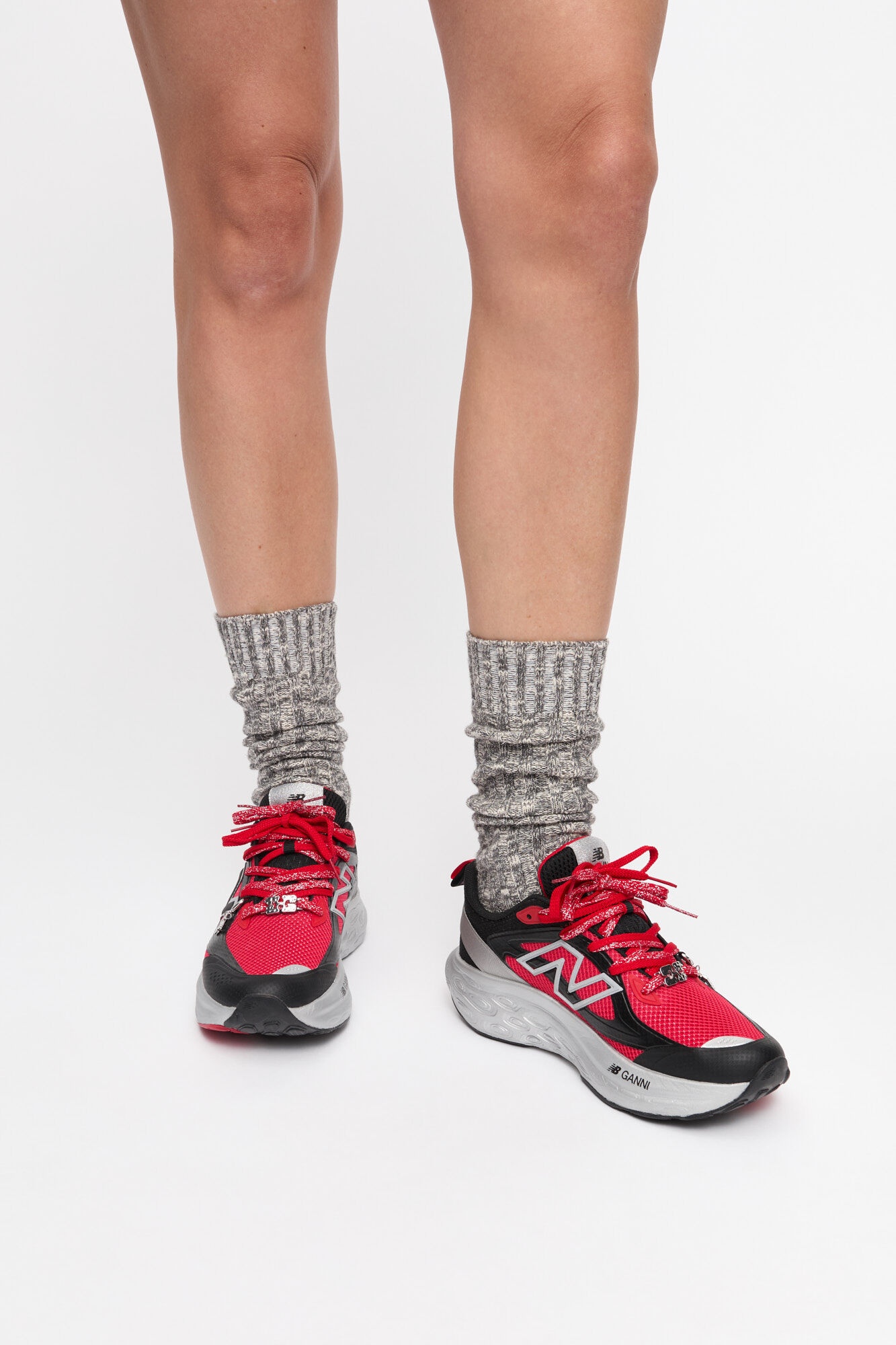GANNI X NEW BALANCE RED FFT TRAINERS - 10