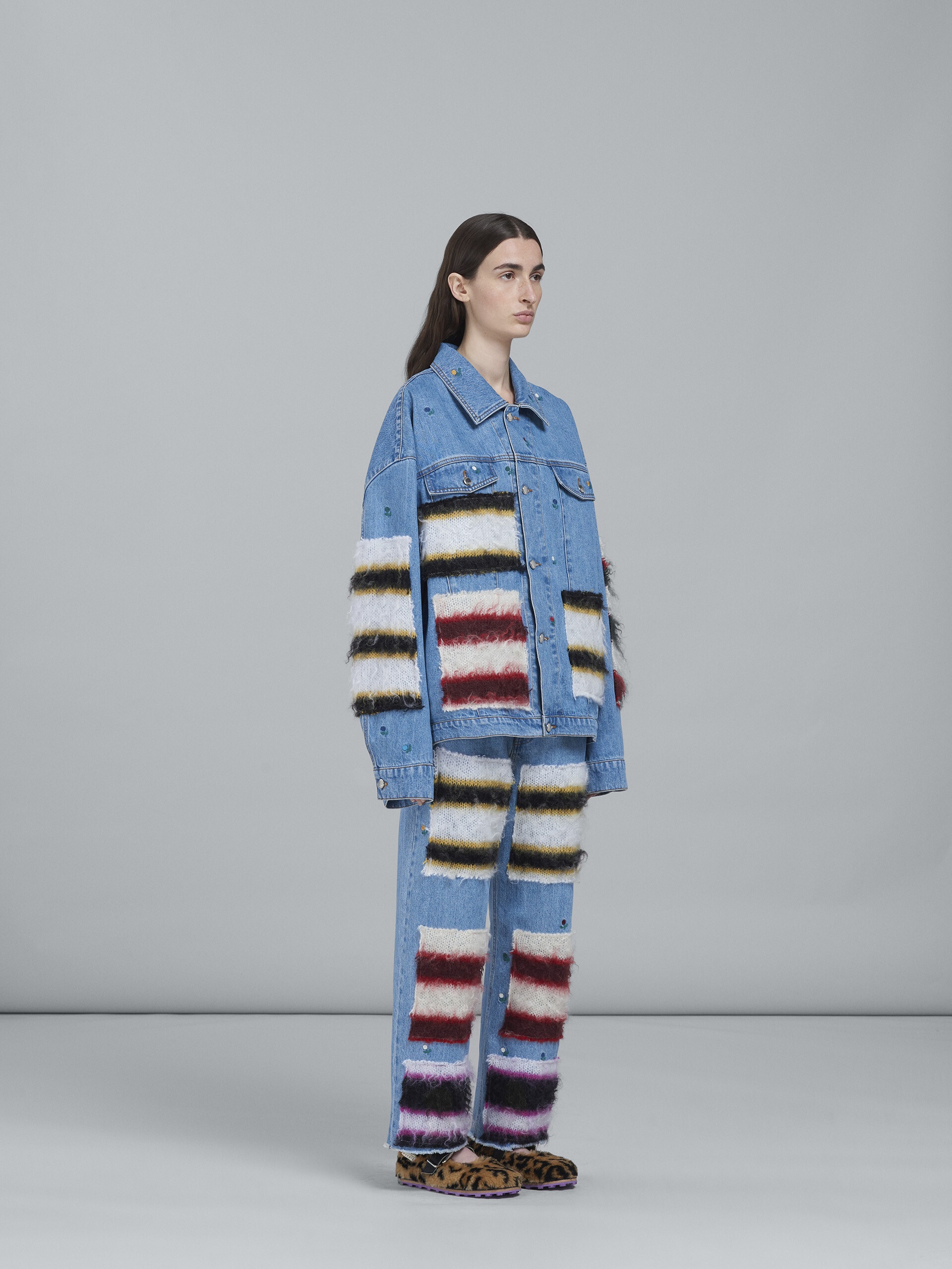 MOHAIR AND DENIM BOYFRIEND TROUSERS - 5