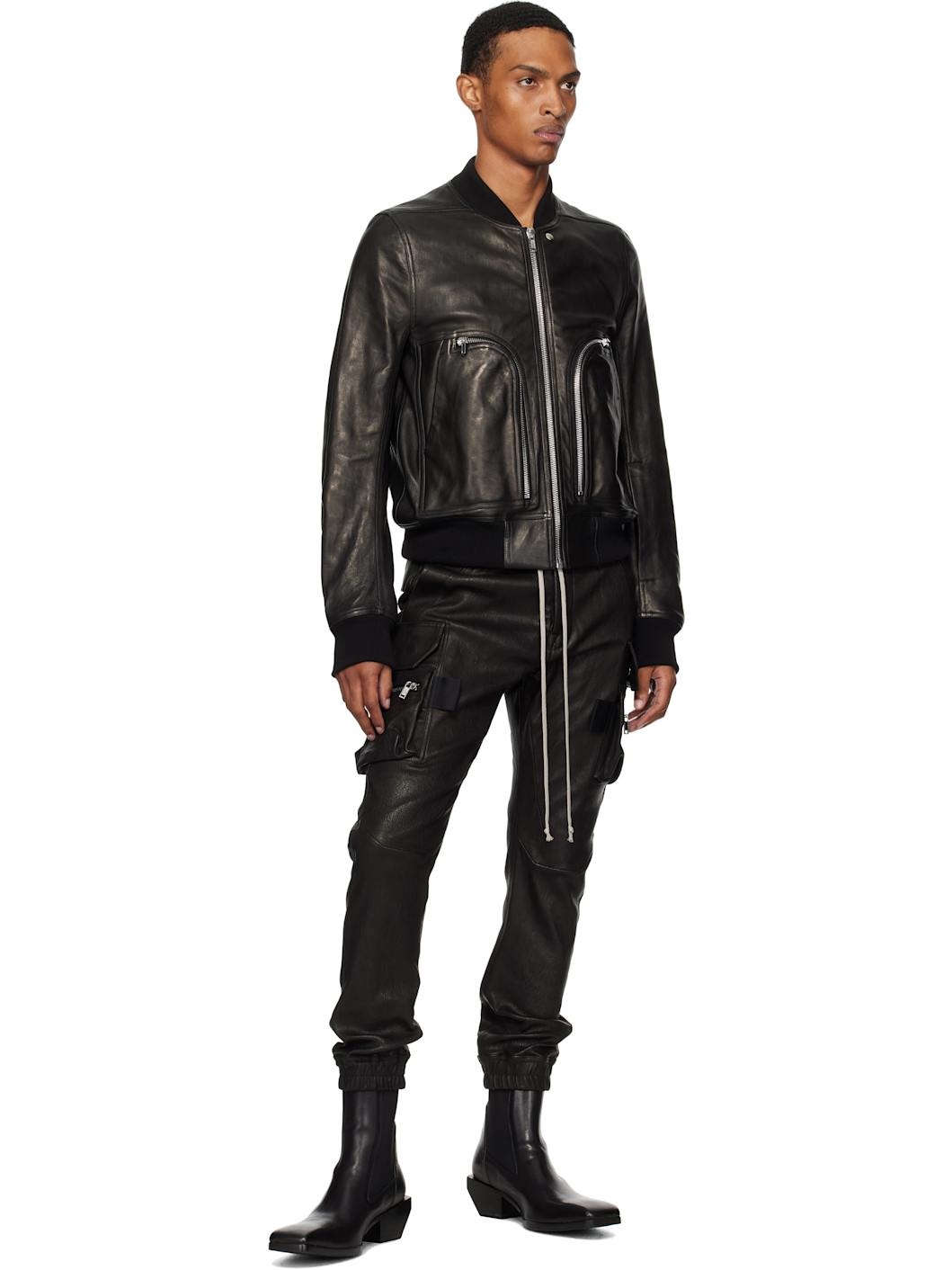 Black Concordians Mastodon Leather Cargo Pants - 4
