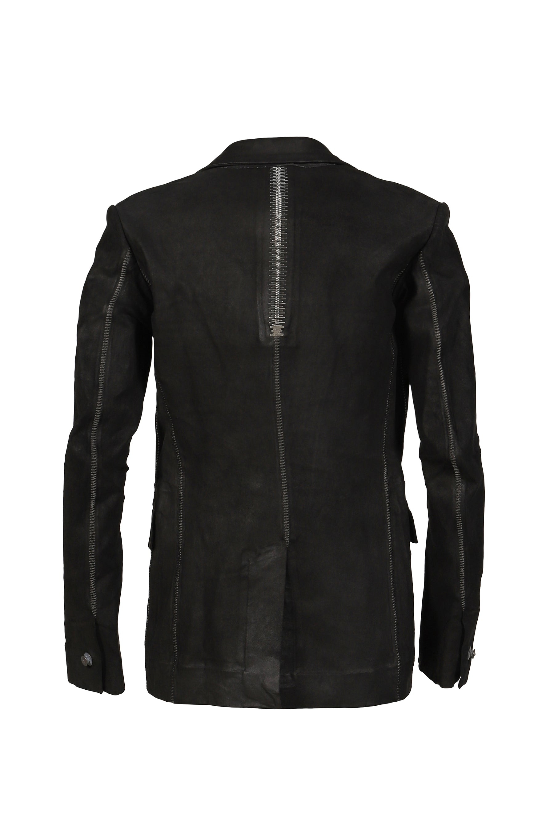 "PIONNIER"STRETCH LEATHER CLASSIC BLAZER / NOIR - 6