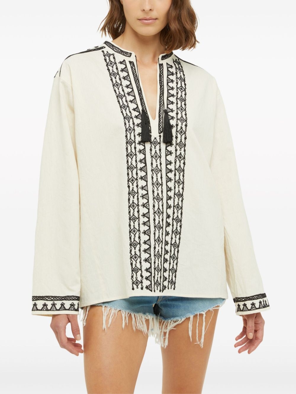 tassel-detail shirt - 5