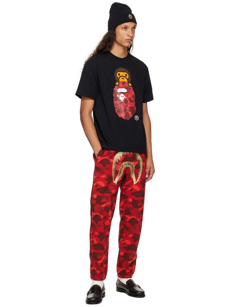 A BATHING APE® Red Color Camo Shark Sweatpants outlook