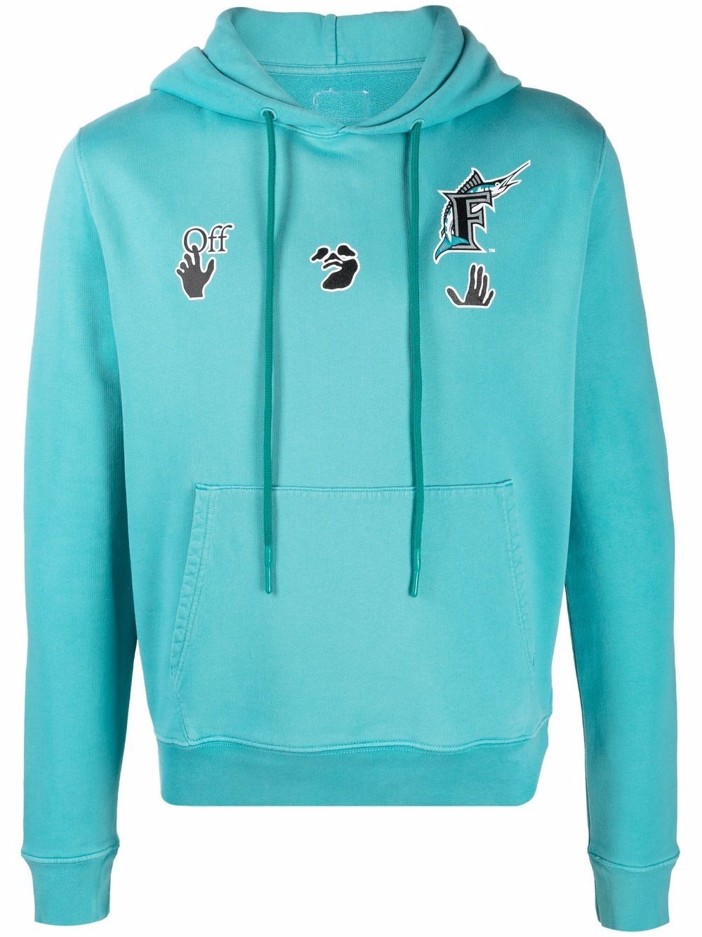 x MLB Florida Marlins logo-print hoodie - 1