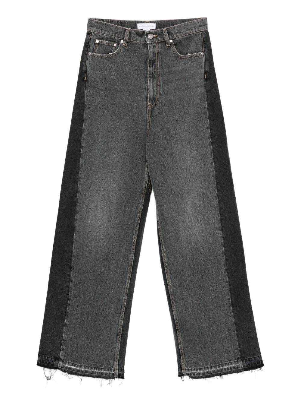 Cotton blend wide-leg trousers - 1