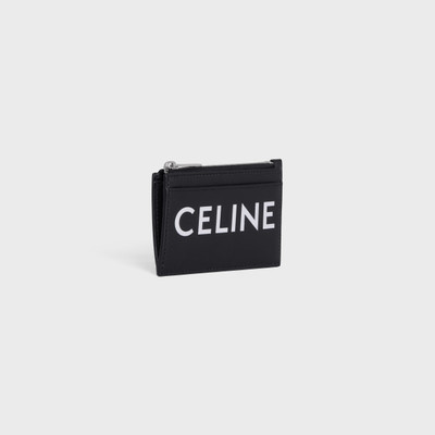 CELINE Zipped Card Holder in Smooth Calfskin with Celine Print outlook