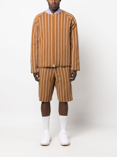 ZEGNA stripe-pattern cashmere shorts outlook