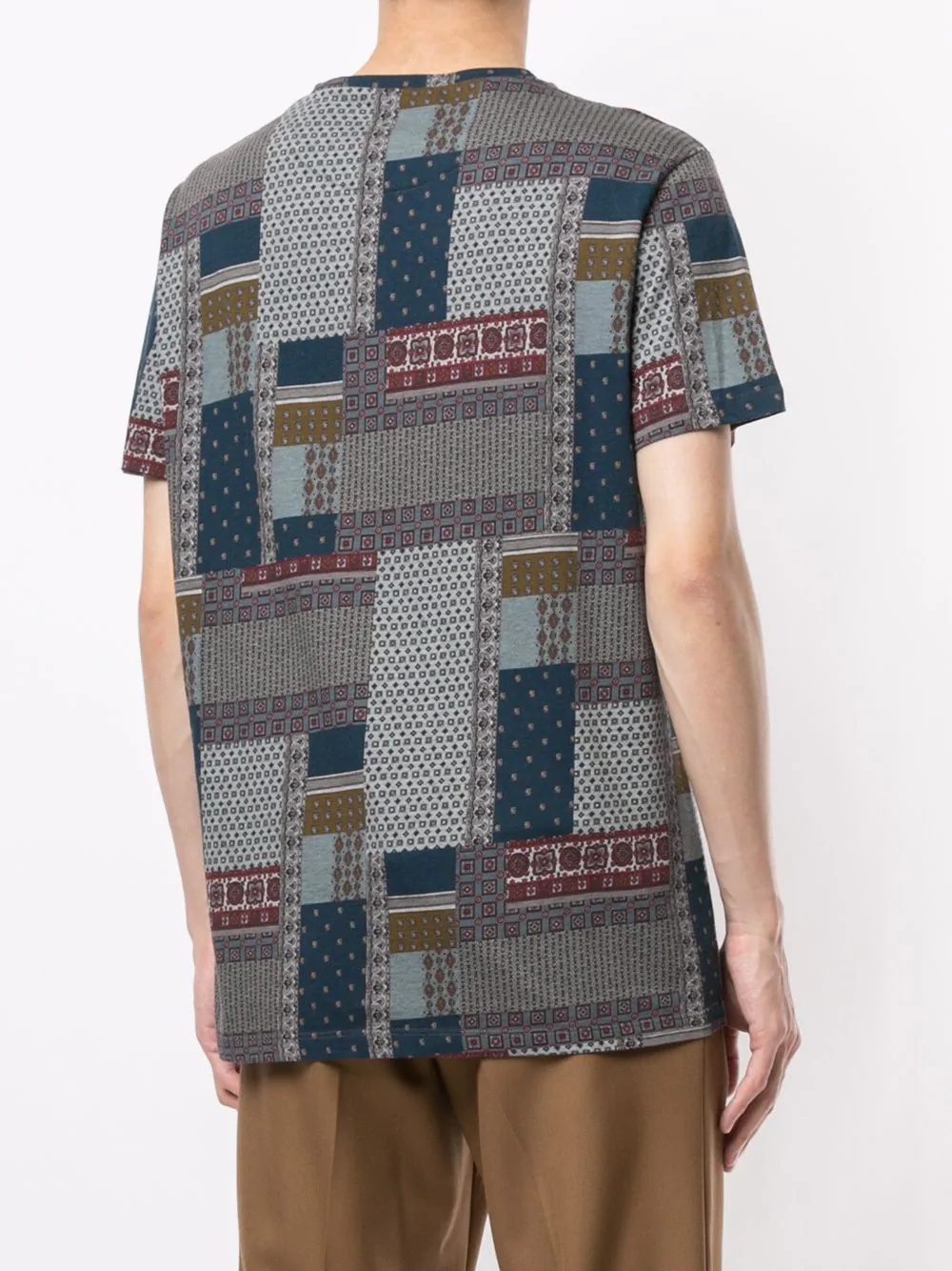 patchwork print t-shirt - 4