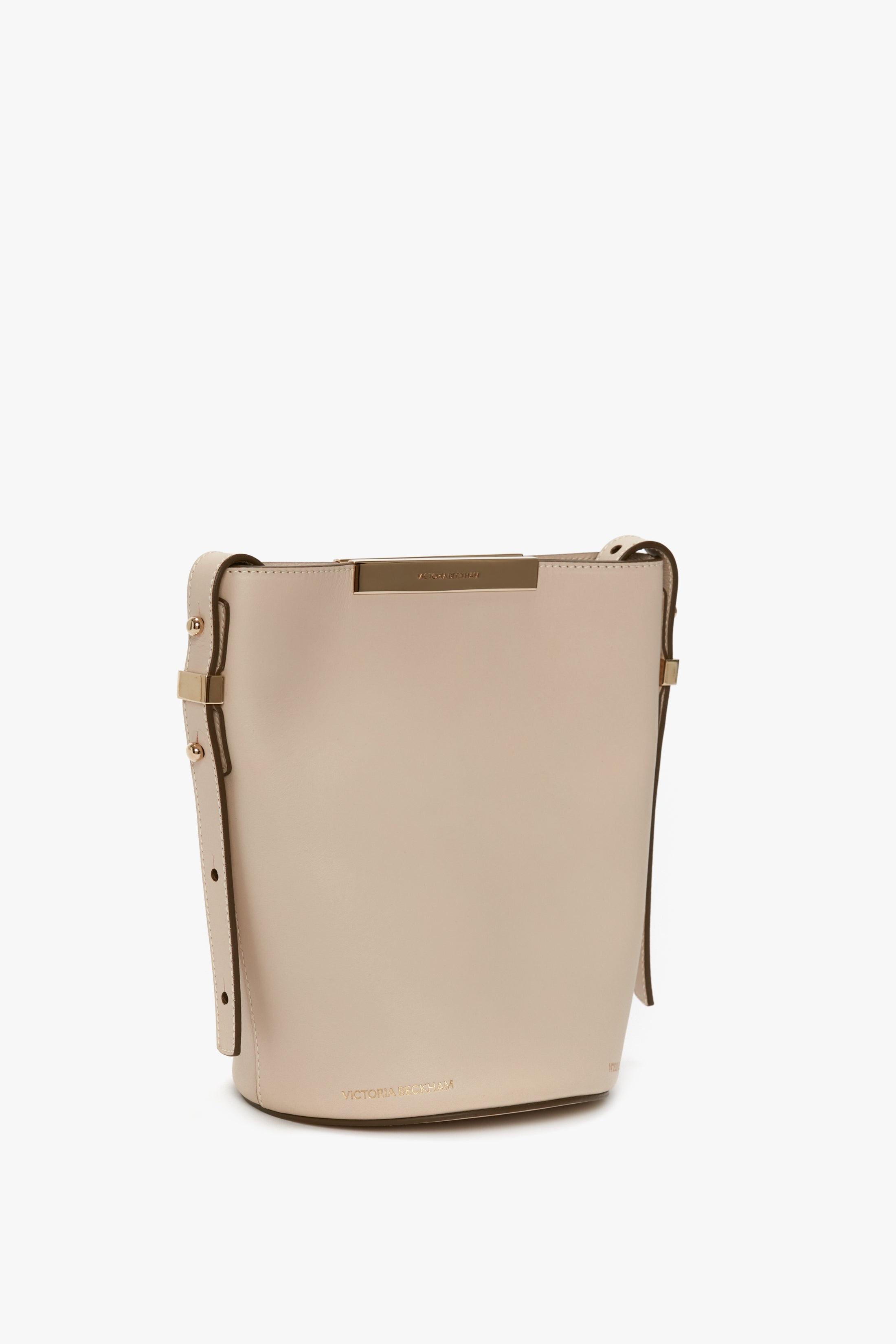 Mini Bucket Bag In Cream Leather - 2