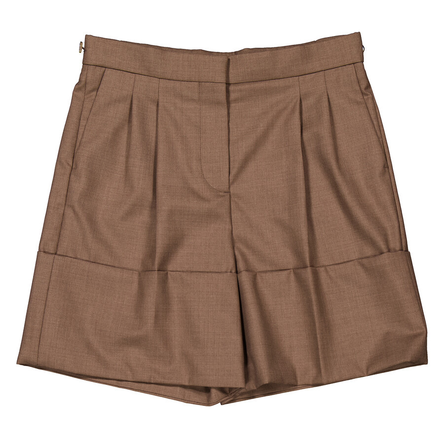 Burberry Ladies Deep Taupe Therry Asian Fit Leg Wool Tailored Shorts - 5