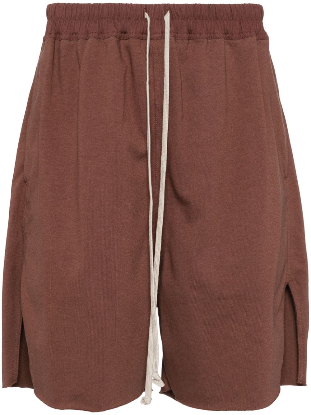 drawstring cotton track shorts - 1