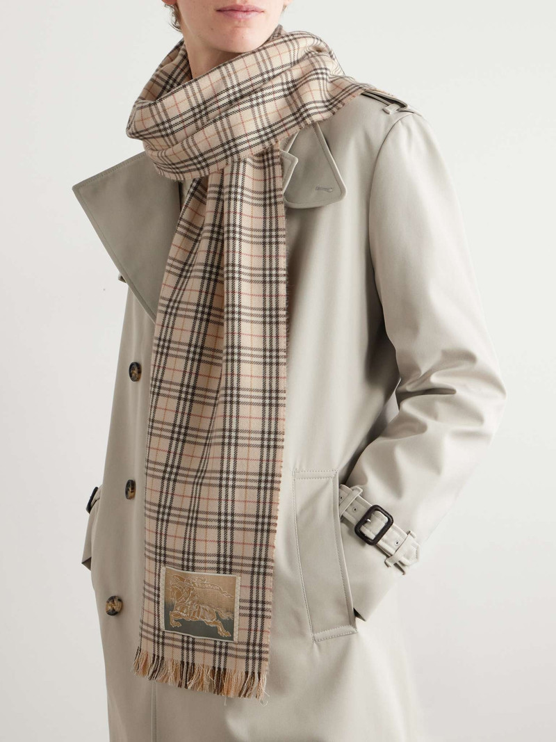 Burberry Fringed Checked Wool-Blend Scarf outlook