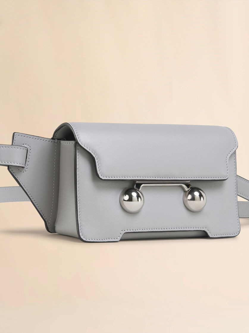 GREY LEATHER TRUNKAROO CROSSBODY BAG - 4