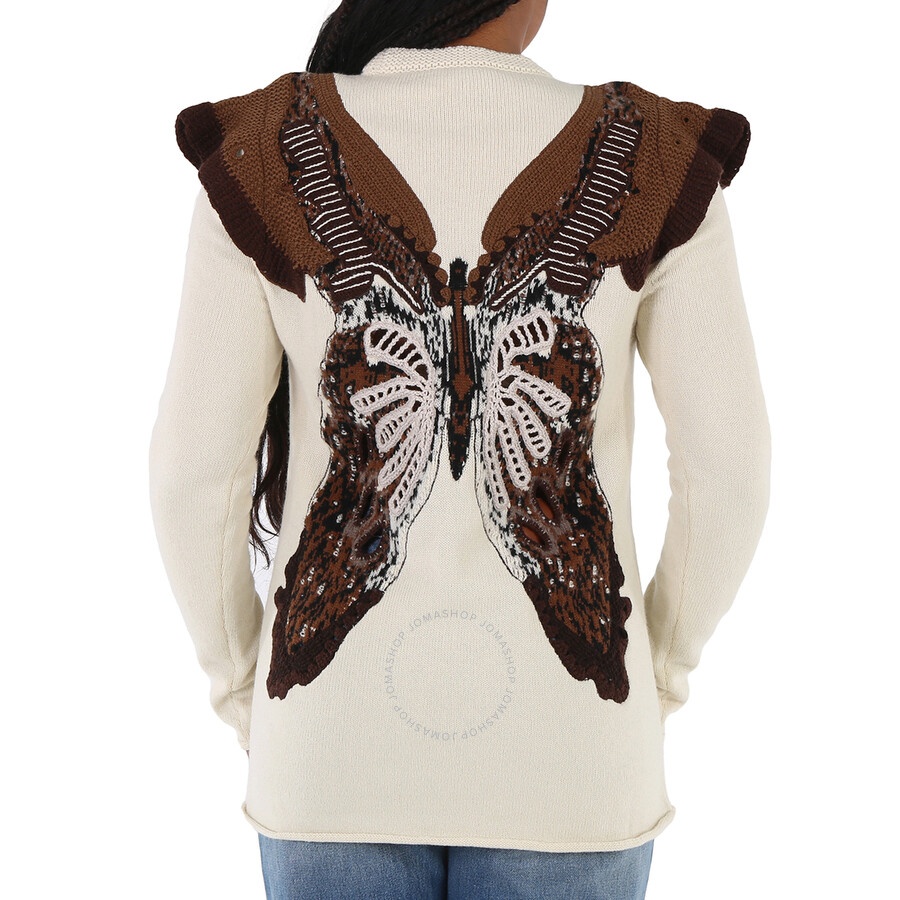 Chloe Knit Sweater With Crochet Butterfly Intarsia - 3