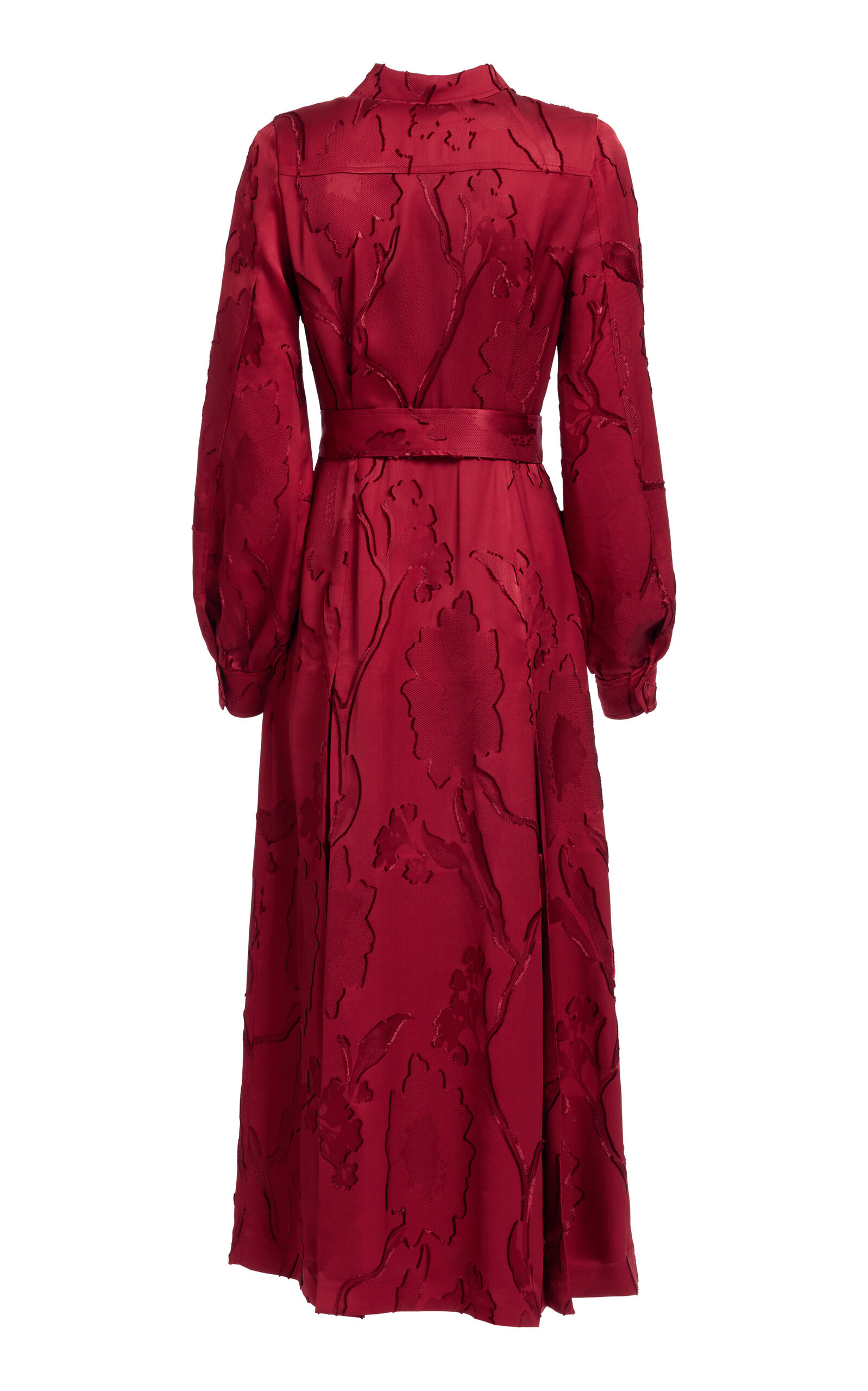 Jacquard Midi Shirt Dress red - 3