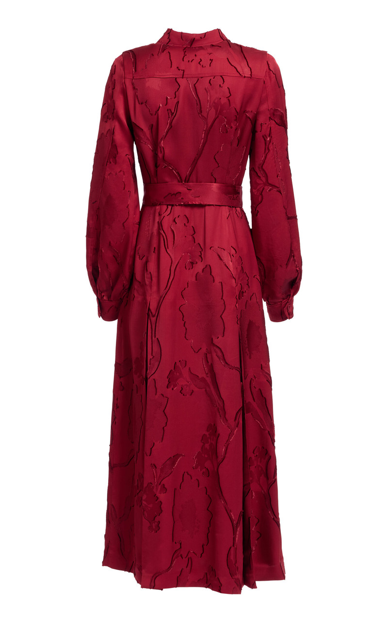 Jacquard Midi Shirt Dress red 3