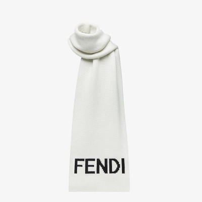 FENDI White wool scarf outlook