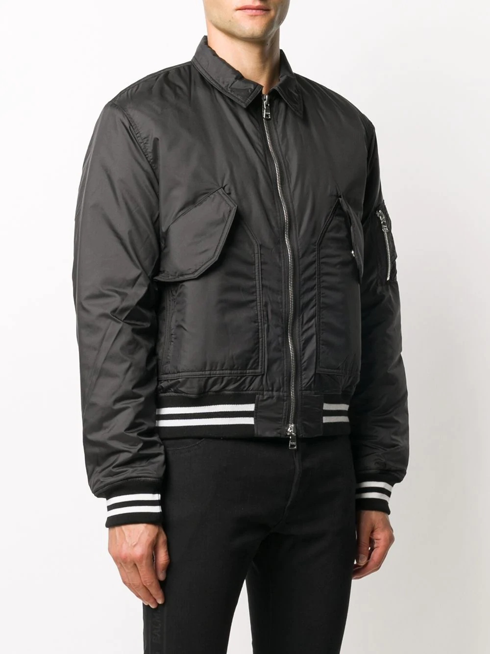 logo detail padded bomber jacket - 3