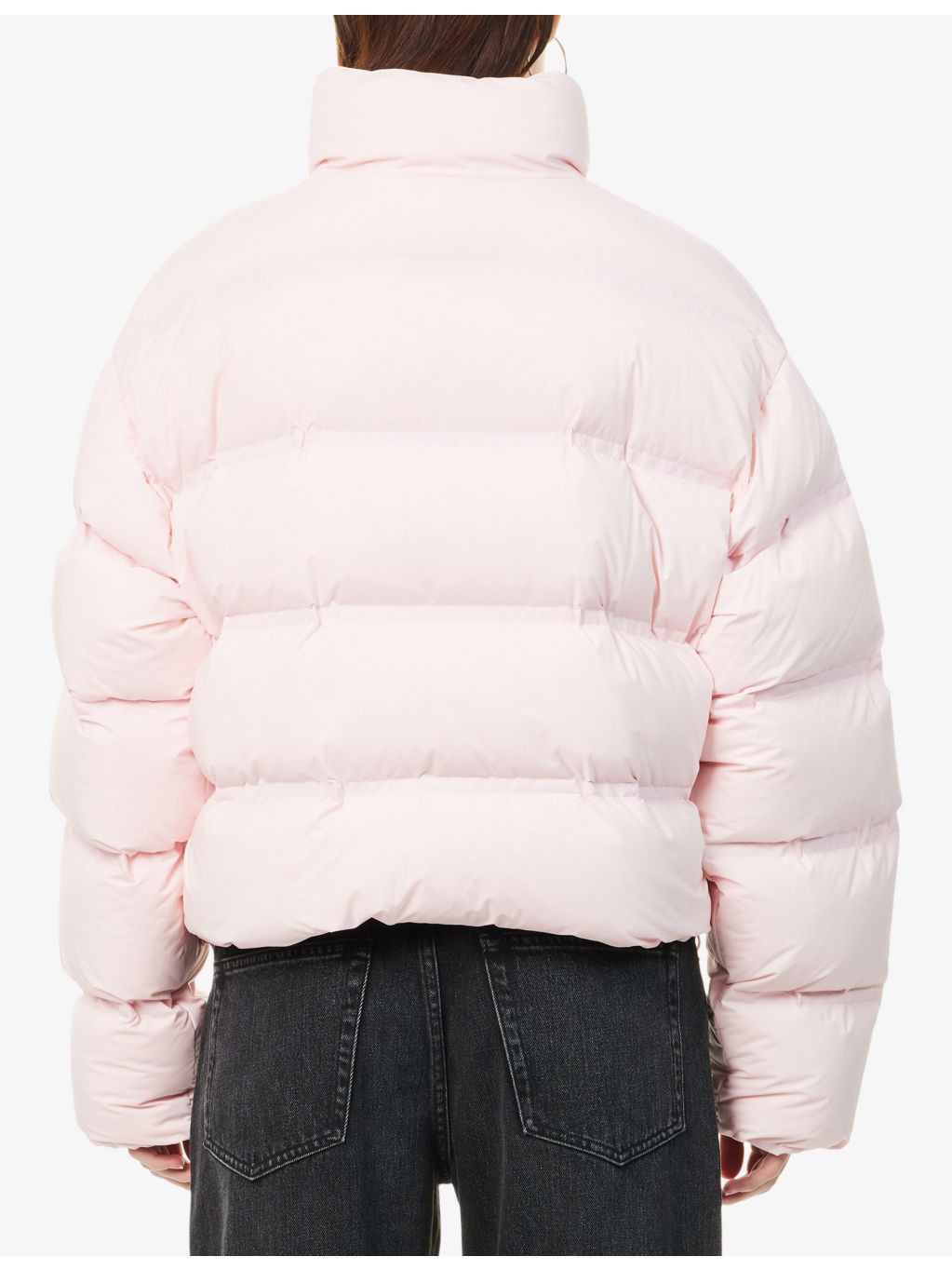 Reflective-Logo Cropped Stretch-Woven Down Jacket - 4