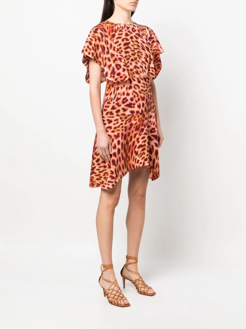 leopard-print silk flounce dress 3