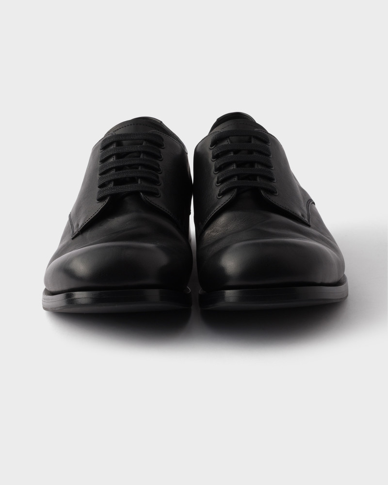Antiqued leather laced derby shoes 6