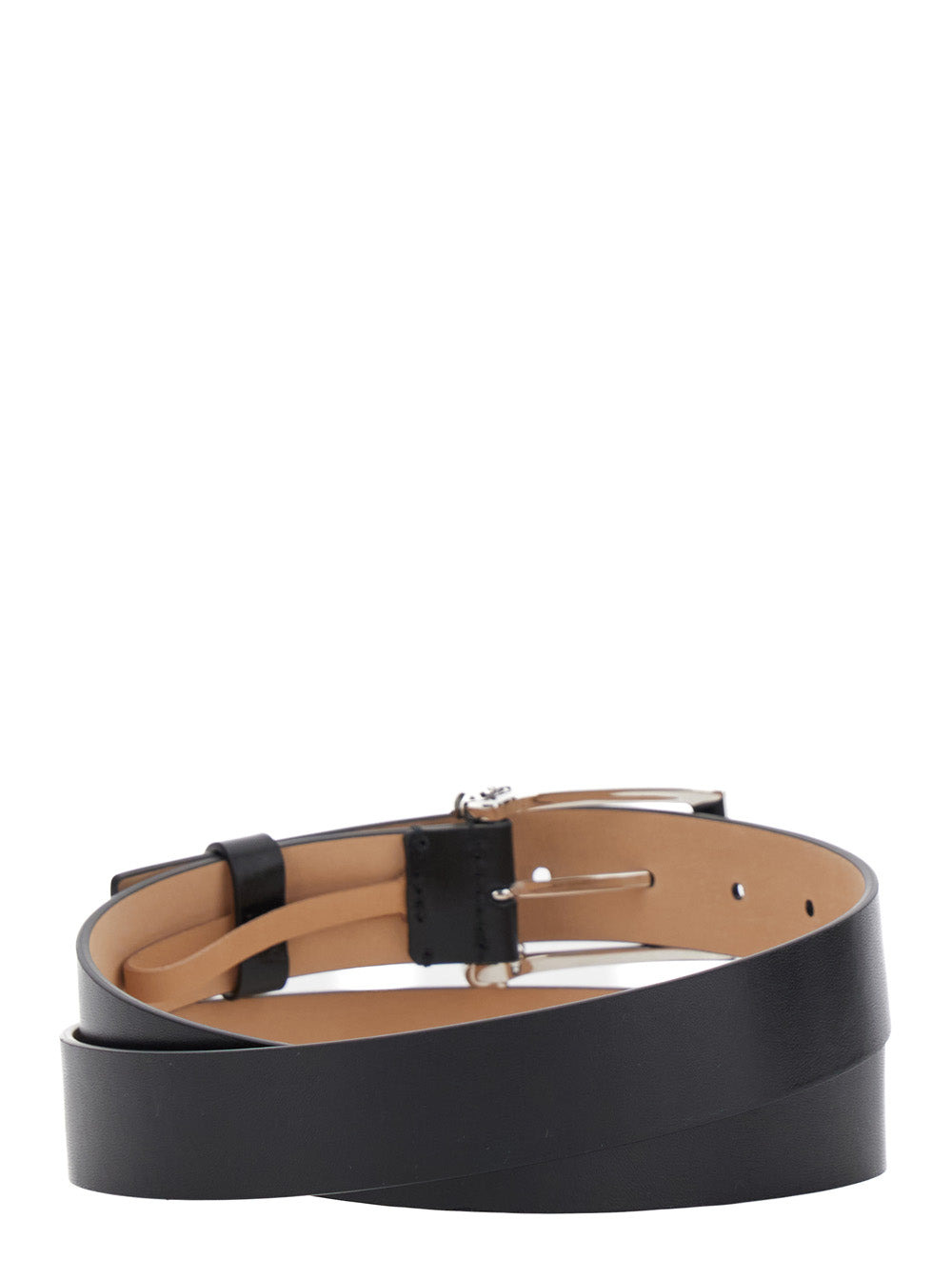 Alexander Mcqueen Men 'Twin Skull' Black Belt With Logo Detail On The Buckle In Leather Man - 3